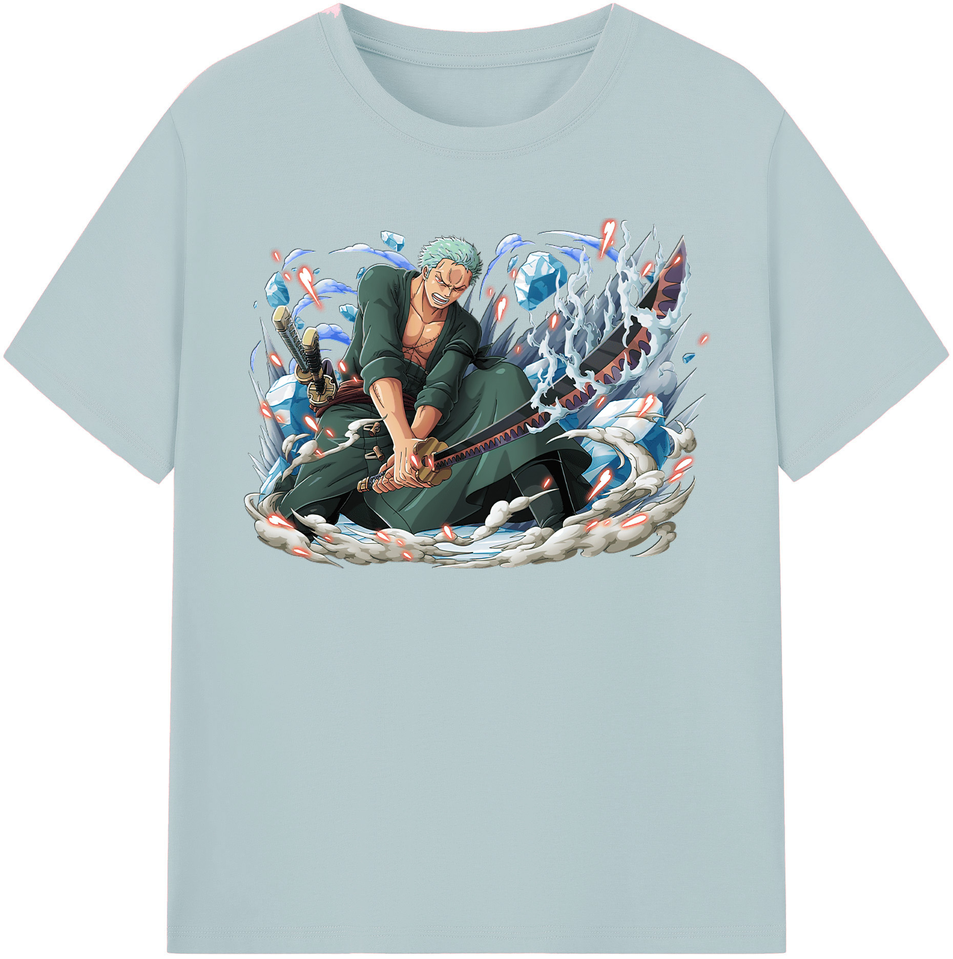 ワンピース ロロノア・ゾロ ONE PIECE Roronoa Zoro 綿100％半袖Tシャツ（フロントプリント）